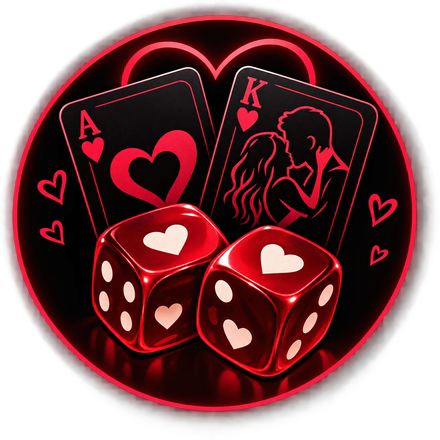 Parejas Pícaras: dos cartas y dos dados con corazones